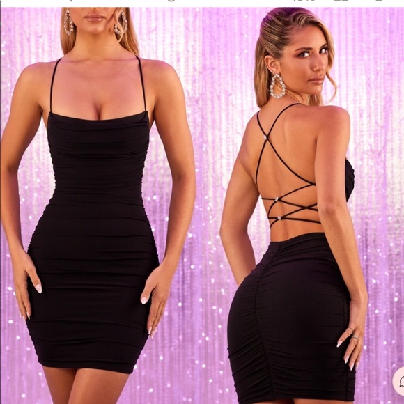 Oh Polly black mini dress US size 4, New without tags - Picture 4 of 9